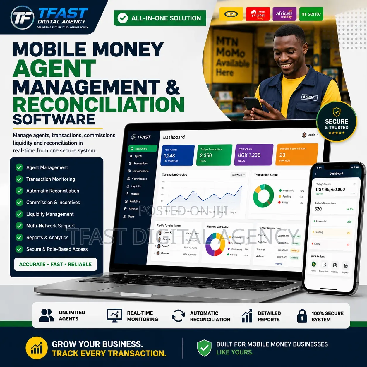 Mobile Money Agent Management & Reconciliation Software