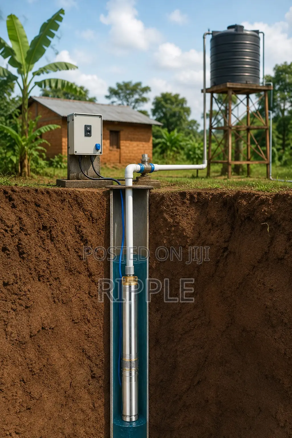 920W AC Borehole Pump 108m Head 5,800l/H 220V Deep Well Water Pump