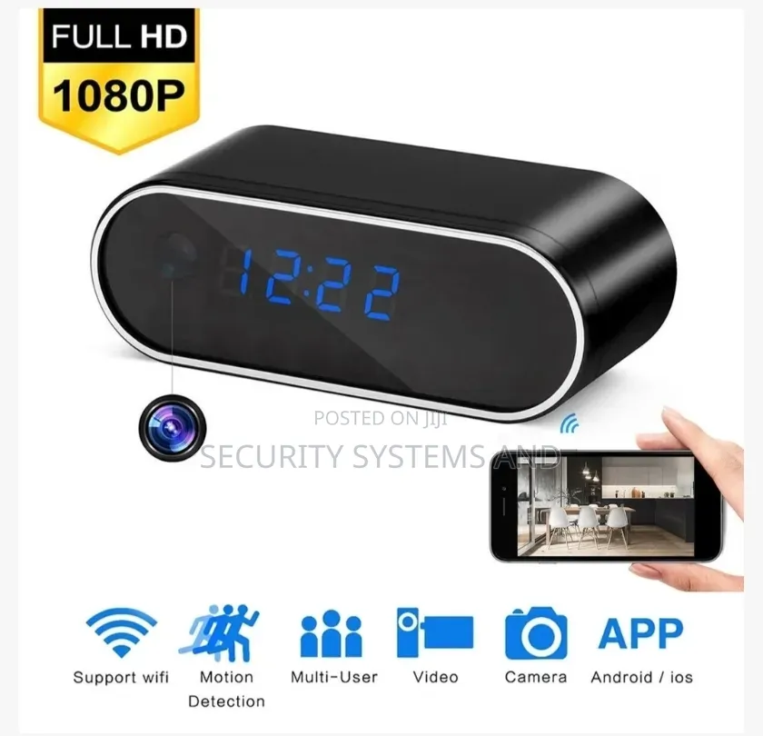 Digital Clock Spy Camera Full HD With Night Vision and Rechargeable