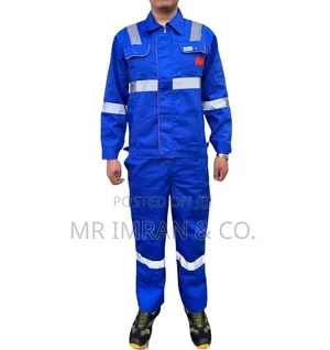 Blue Safety Overall With Reflective Stripes