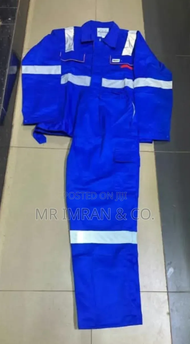 Blue Safety Overall With Reflective Stripes