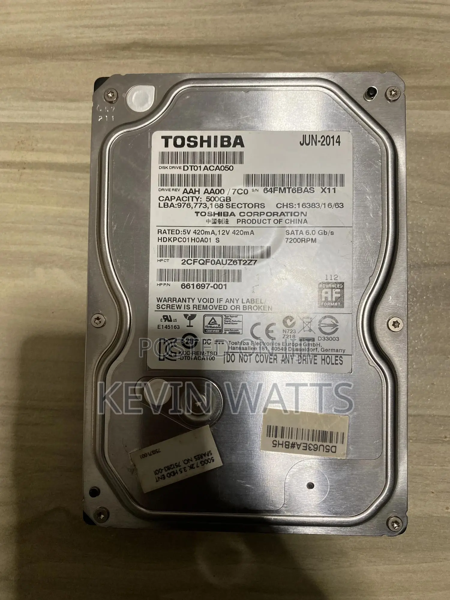 Toshiba Sata 6.0 GBS 7200rpm 500gb