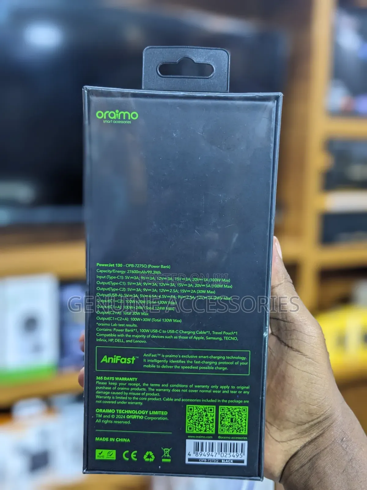 Oraimo 130W ULTRA FAST 27600mAh Powerbank for Laptops & Phones