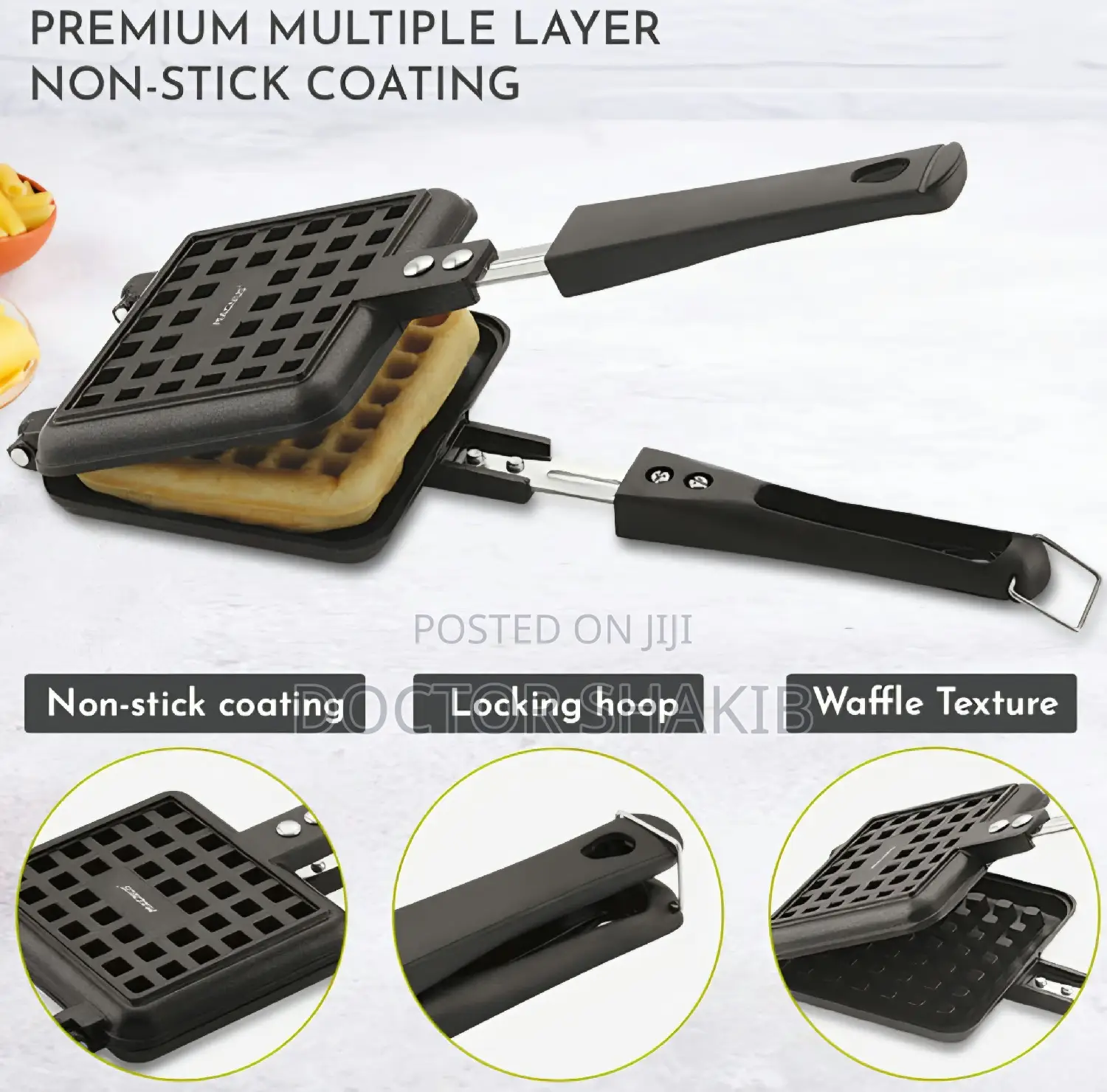 Non-Electric, Stove-Top Waffle Baking Mold