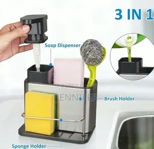 3-in-1 Stainless Steel Kitchen Sink Caddy