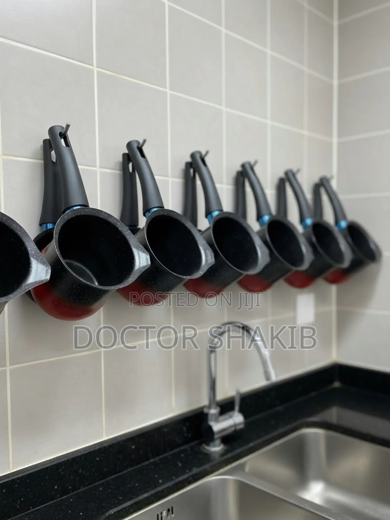 1pcs Red-and-Black Gradient Turkish Coffee Pot
