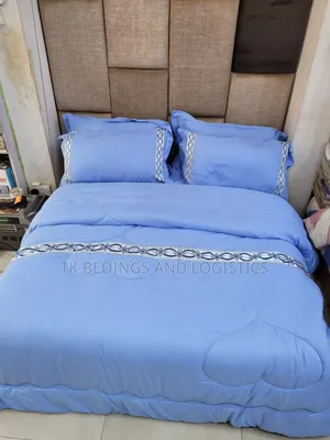 Linen Bed Comforter Blue