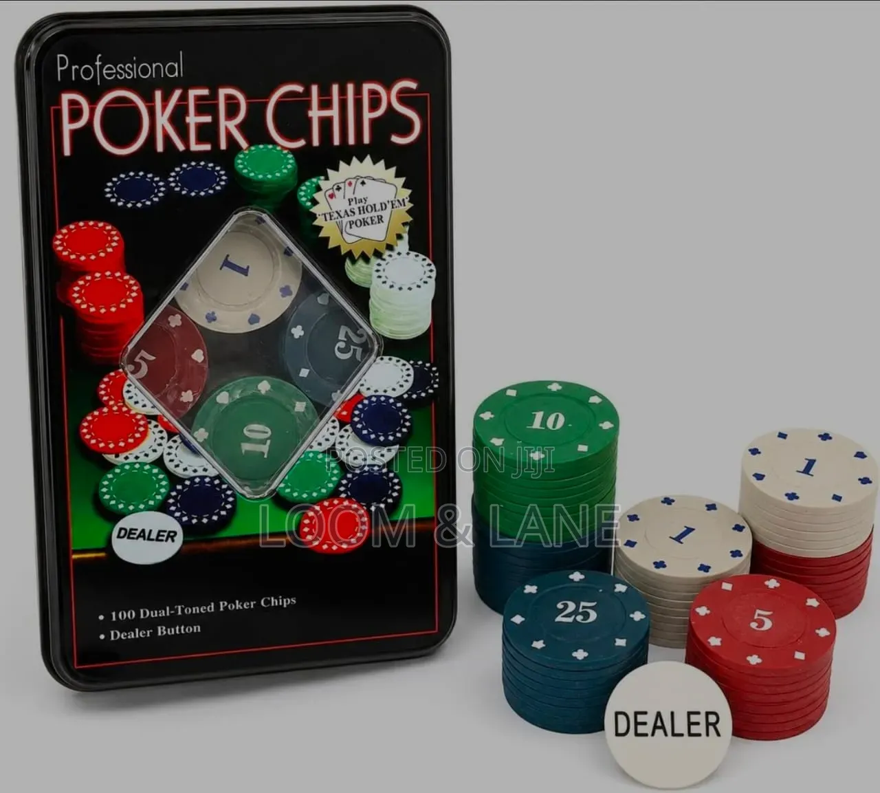 100 PCS Professional Poker Chips Set