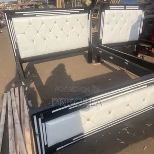 4by6 White Leather Bed