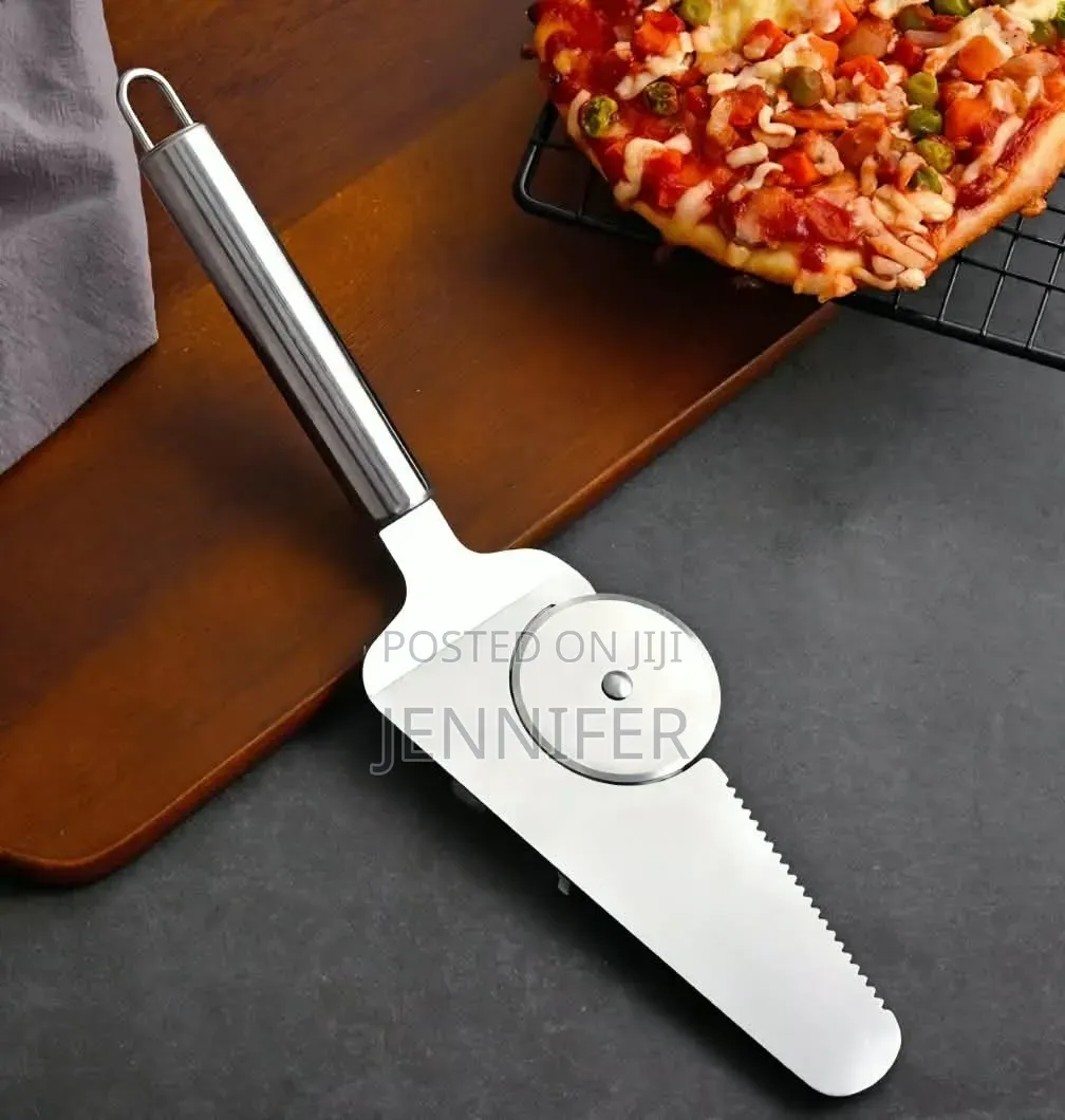 Stainless Steel 2-in-1 Pizza Cutter and Server Spatula