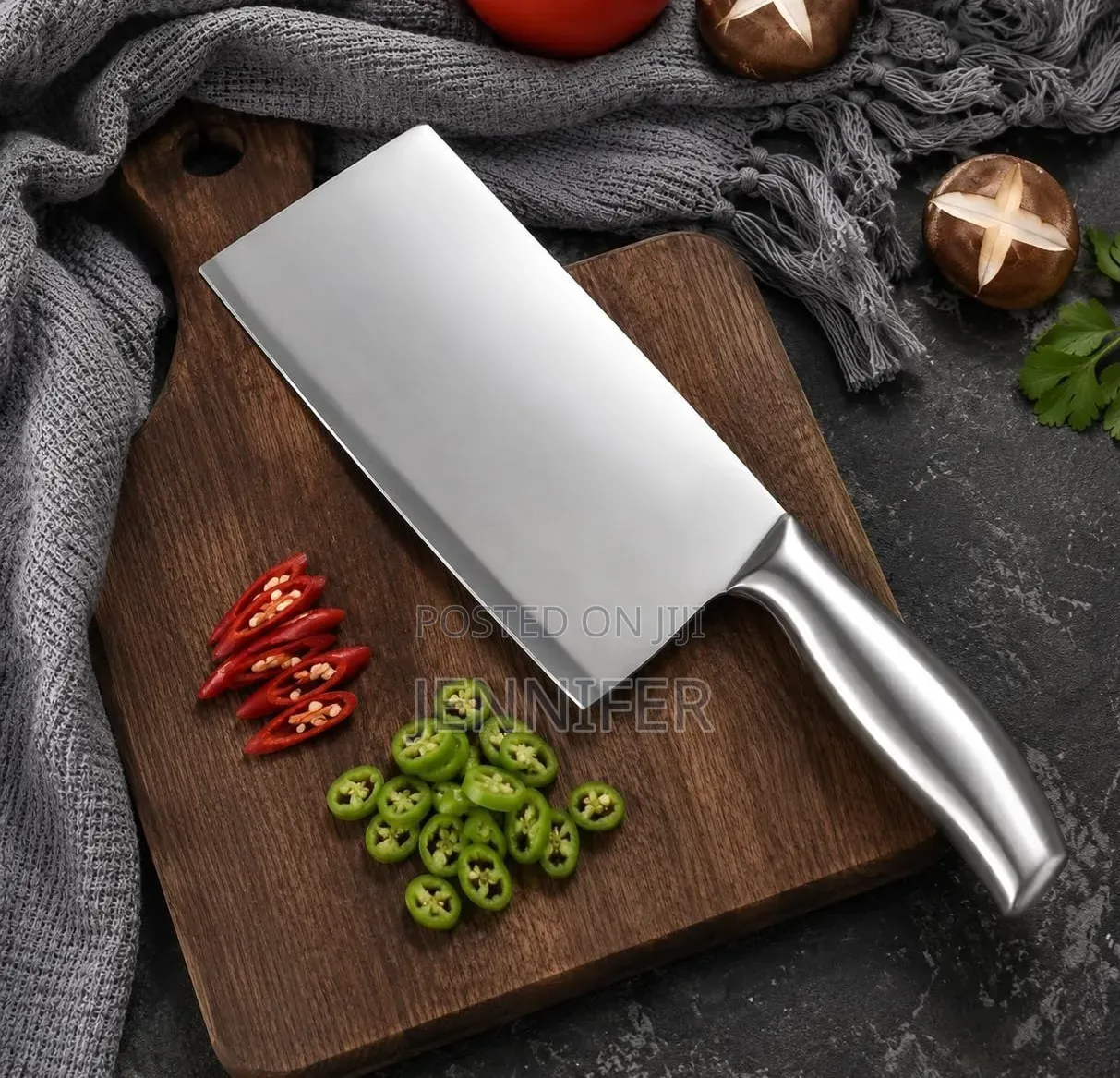 All Metal Stainless Steel Cleaver or Butcher Knife
