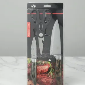 3-Piece Stainless Steel Kitchen Knife and Scissor Set