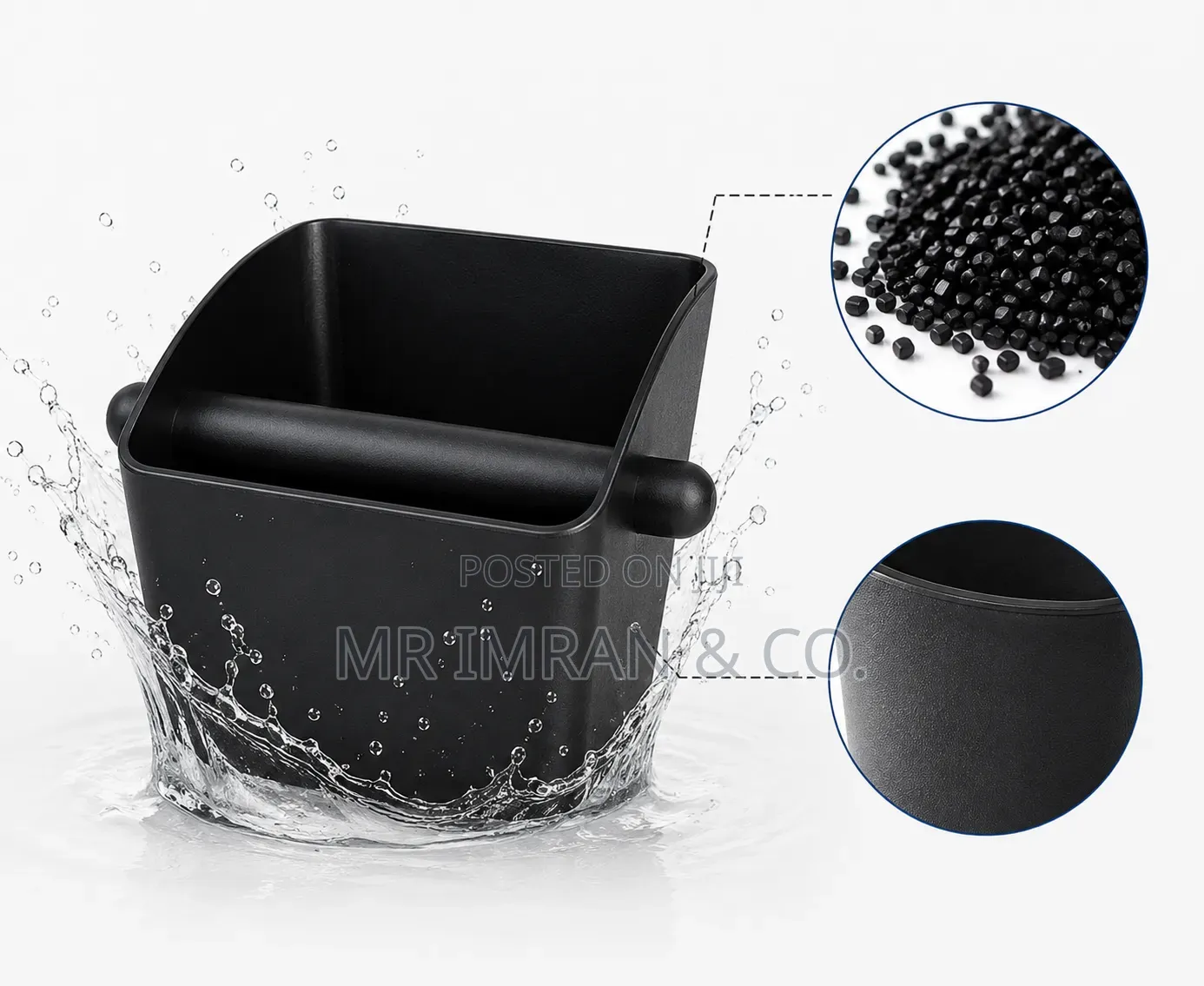 Black Square Espresso Knock Box