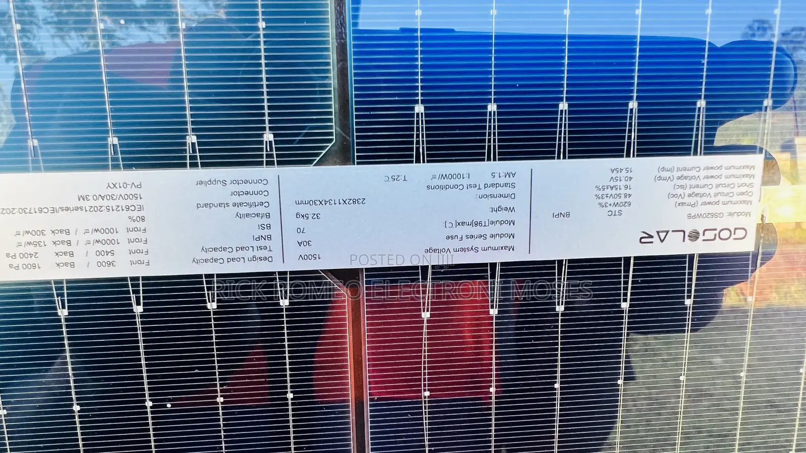 620w Mono Crystalline Double Faced Solar Panels for Solar Systems