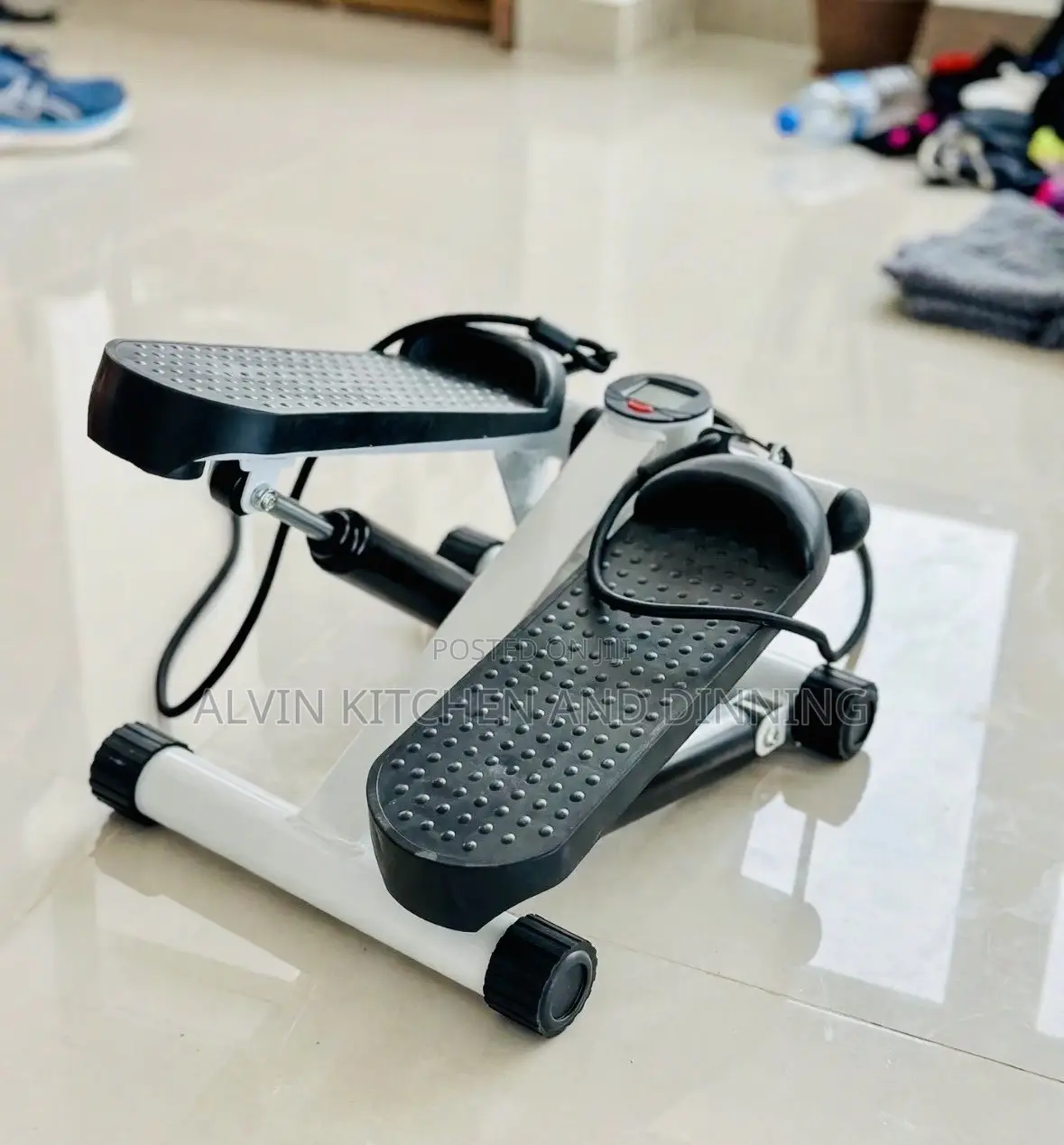 Mini Stepper With Resistance Bands for Full Body Fitness.