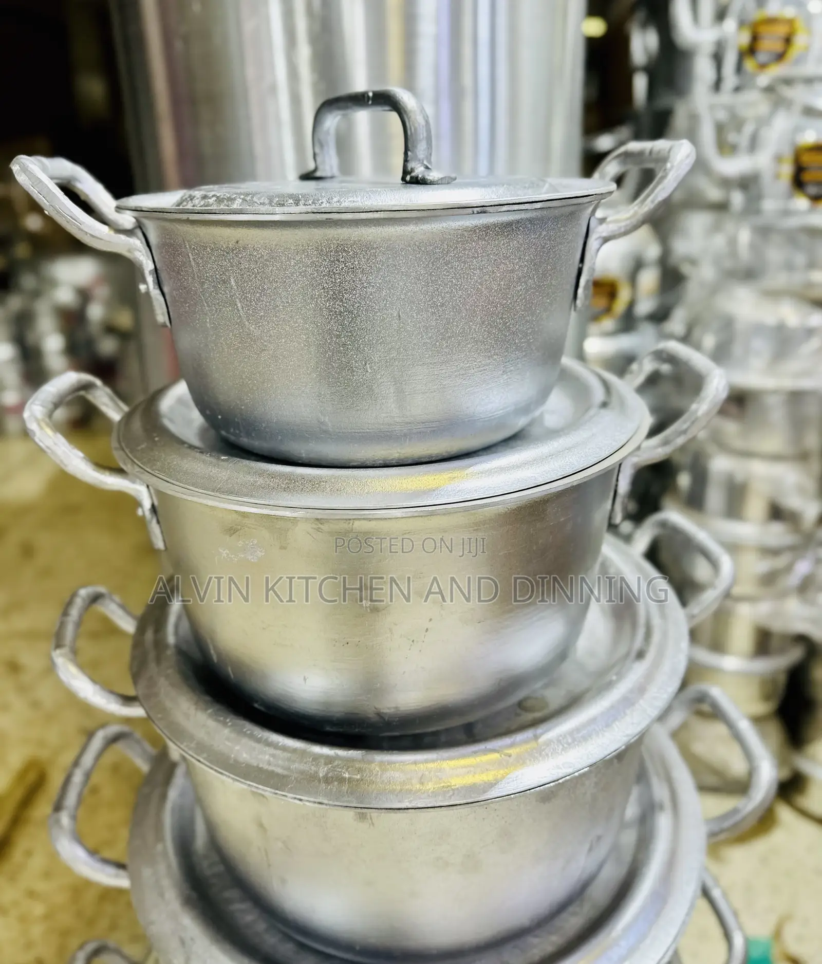 Heavy-Duty Aluminum Saucepan Set of 3Pcs