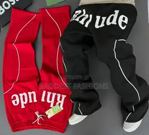 ​Men's Red Double Stripe Track Pants With Ankle Zippers