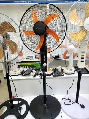 PEARLLIGHT 18 Inch Stand Fan With Bright Orange Plastic Blades