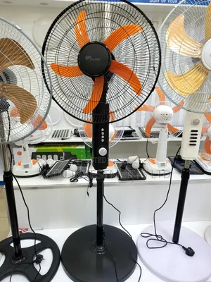 PEARLLIGHT 18 Inch Stand Fan With Bright Orange Plastic Blades