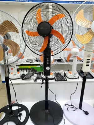 PEARLLIGHT 18 Inch Stand Fan With Bright Orange Plastic Blades