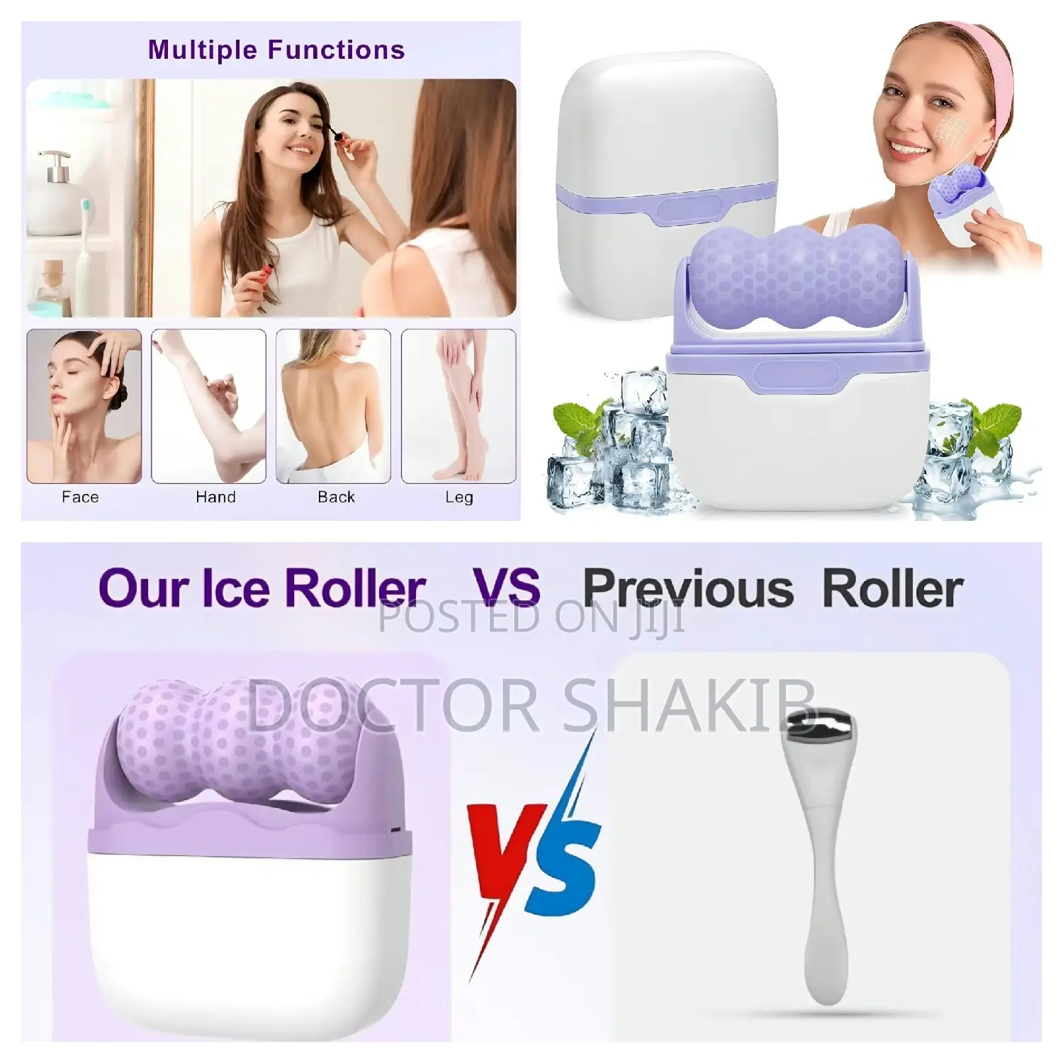 2-in-1 Dual-Sided Ice Face Roller Massager