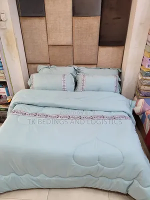 Linen Bed Comforter Green