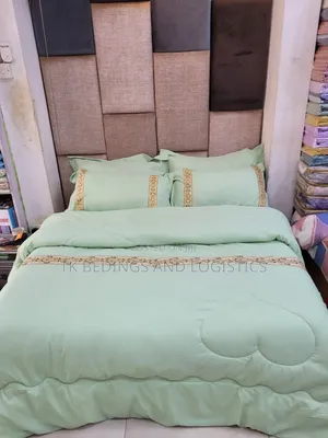 Linen Bed Comforter Green