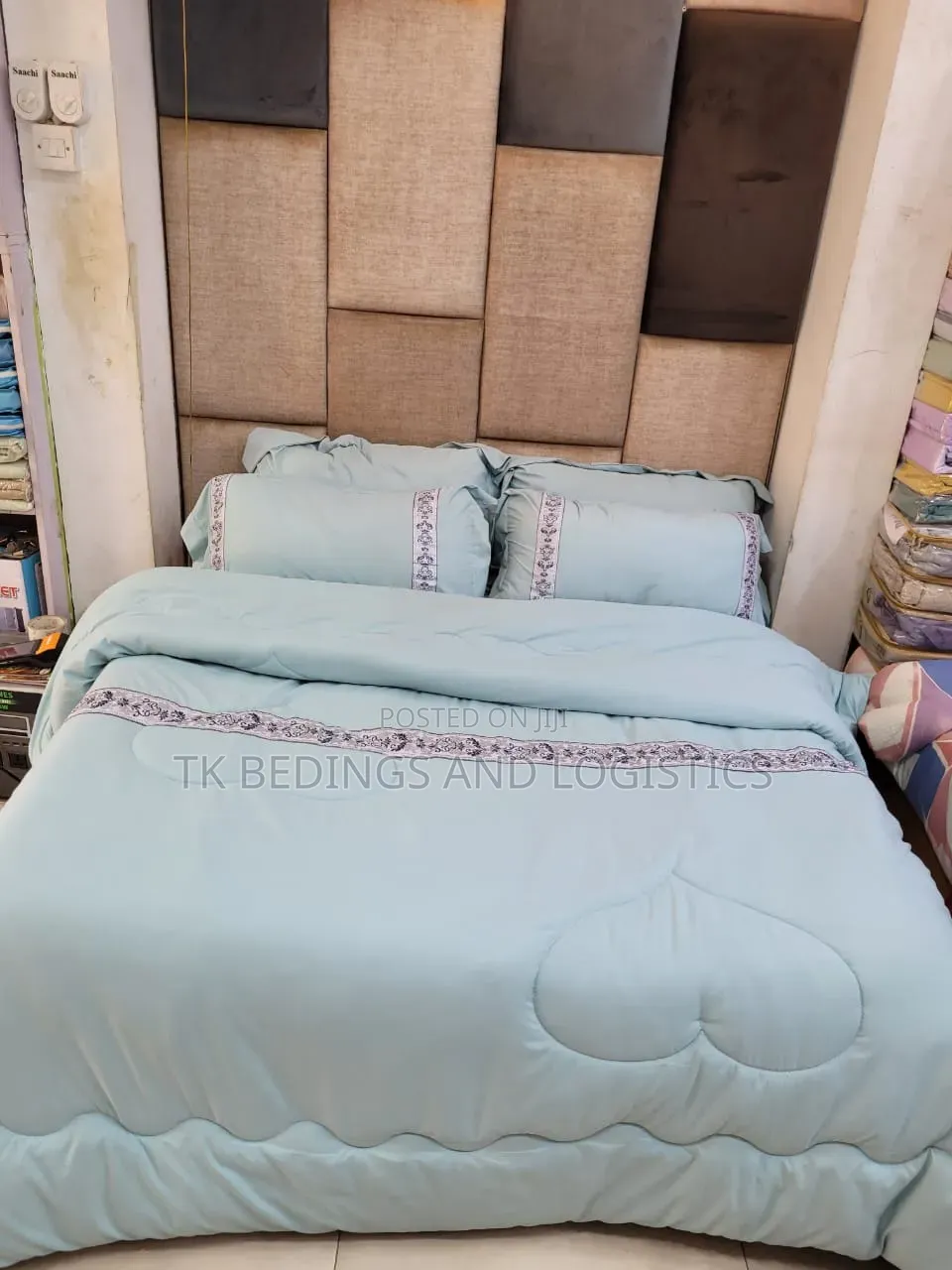 6x6 Linen Bed Cover Green