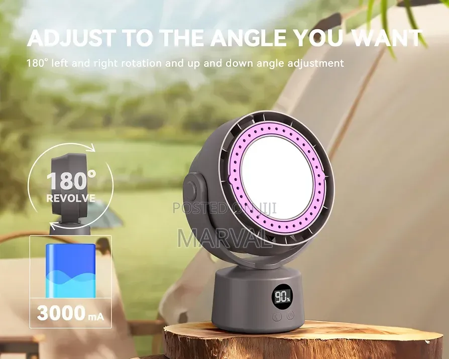 Oscillating Air Circulator Fan With Remote Control USB Rechargeable