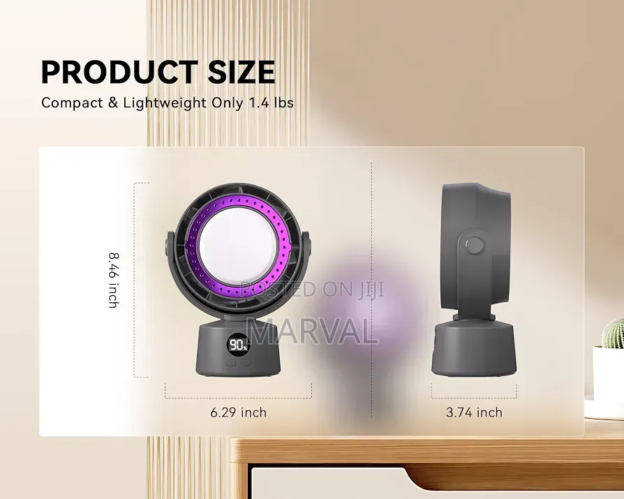 Oscillating Air Circulator Fan With Remote Control USB Rechargeable