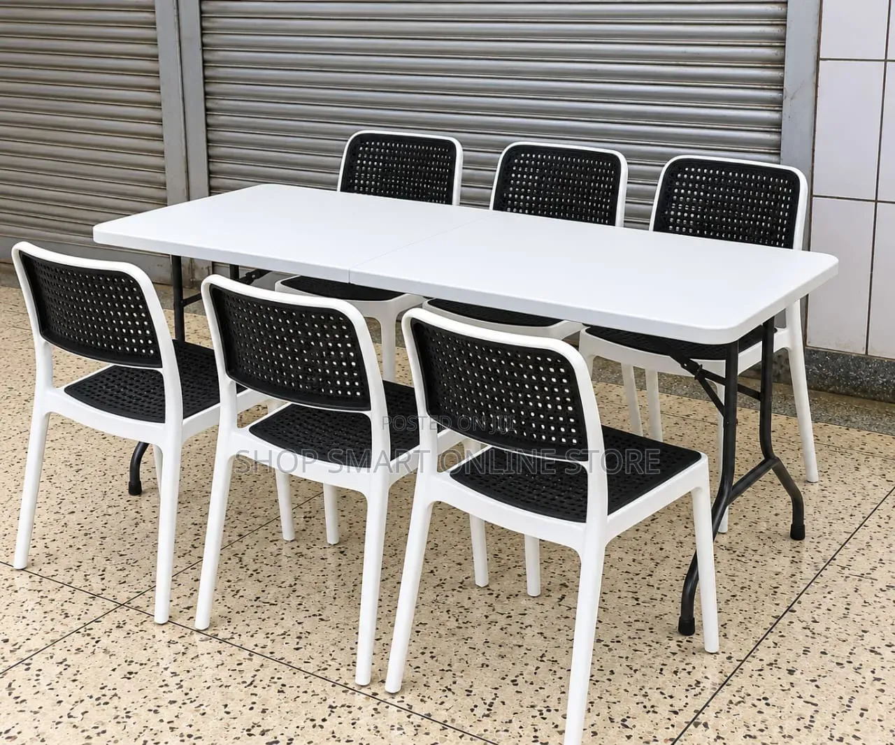 Folding Dining Plastic Table and Chairs for Home Garden Parties Hotels