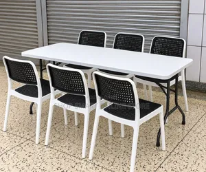 Folding Dining Plastic Table and Chairs for Home Garden Parties Hotels