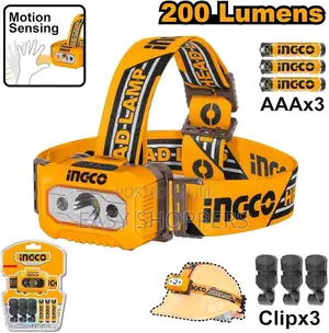 INGCO LED Headlamp 200-Lumen Hands-Free Light Source
