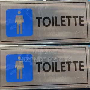 5 Pieces Man and Woman Washrooms Toilet Sign Photos BLUE TOILET