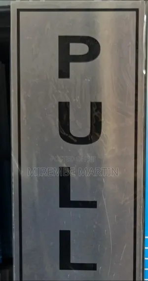 PULL   Sign  Self Adhesive Silver  Easy Stick Card Sticker