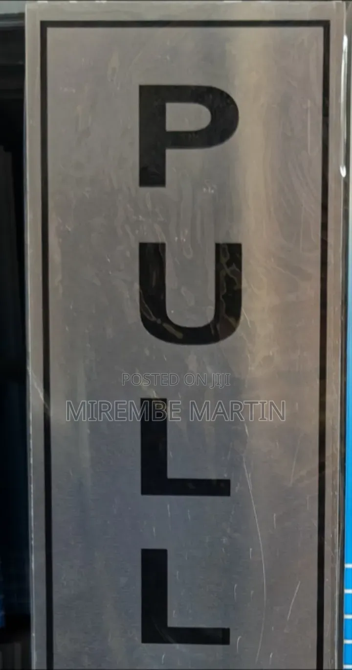 PULL   Sign  Self Adhesive Silver  Easy Stick Card Sticker