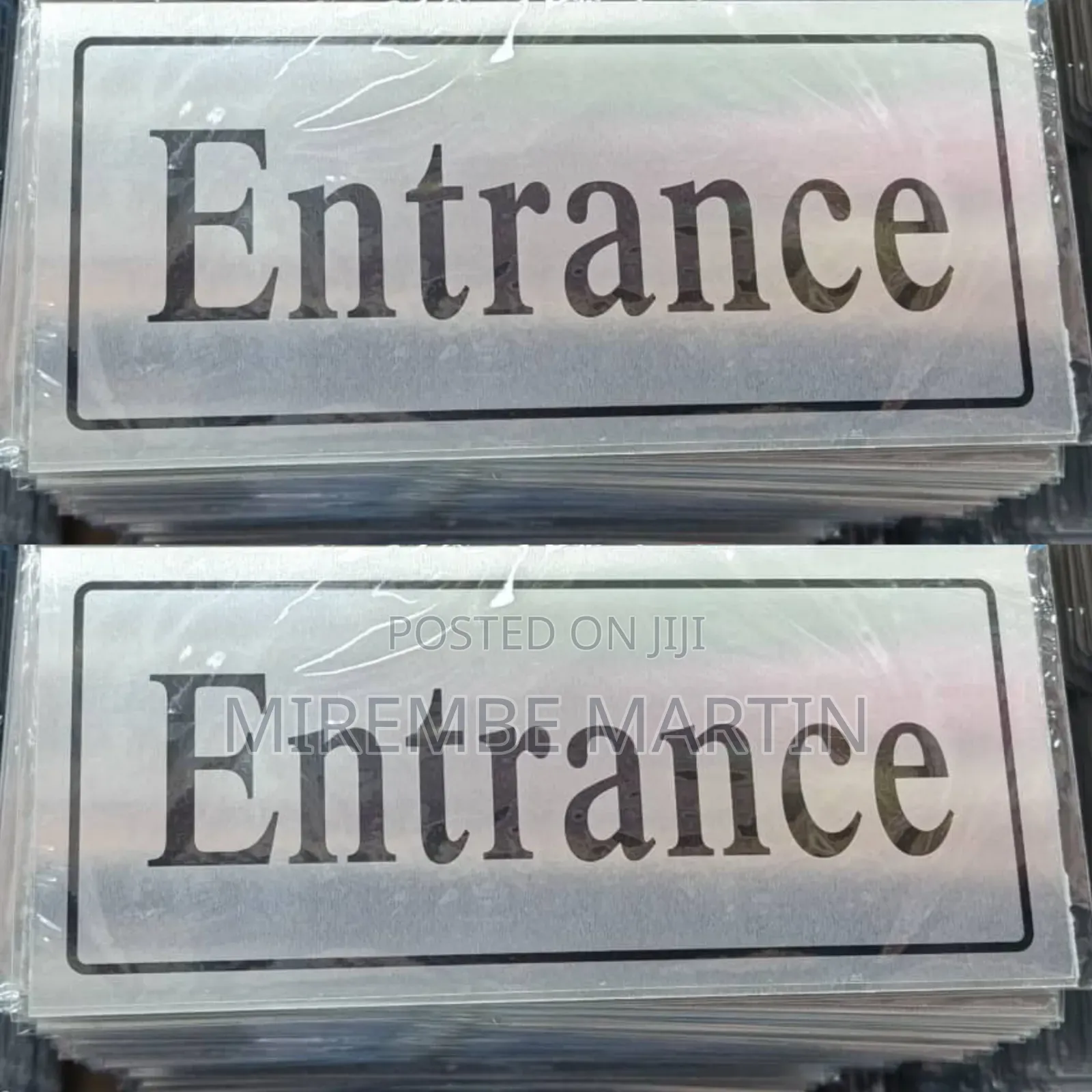 5 Pieces Entrance  Sign Self Adhesive Silver  Easy Stick Card Sticker