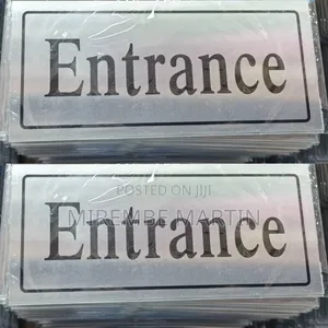 5 Pieces Entrance  Sign Self Adhesive Silver  Easy Stick Card Sticker
