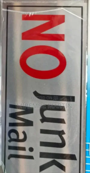 5 Pieces NO JUNK MAIL  Sign  Self Adhesive Silver