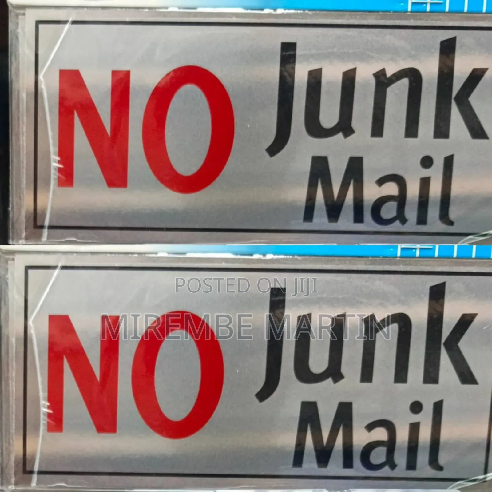 5 Pieces NO JUNK MAIL  Sign  Self Adhesive Silver