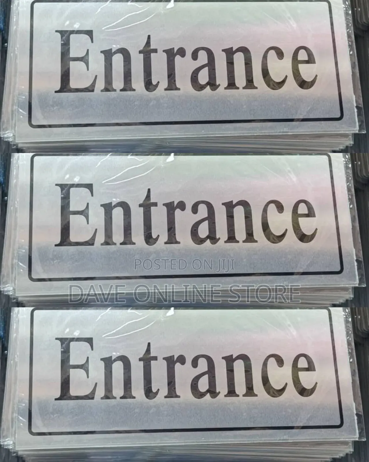 5 Pieces Entrance Sign Self Adhesive Silver Easy Stick Card
