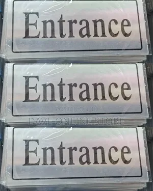 5 Pieces Entrance Sign Self Adhesive Silver Easy Stick Card