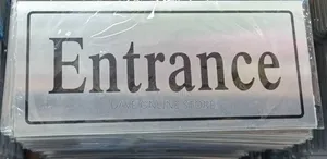 Entrance Sign Self Adhesive Silver Easy Stick Card Sticker