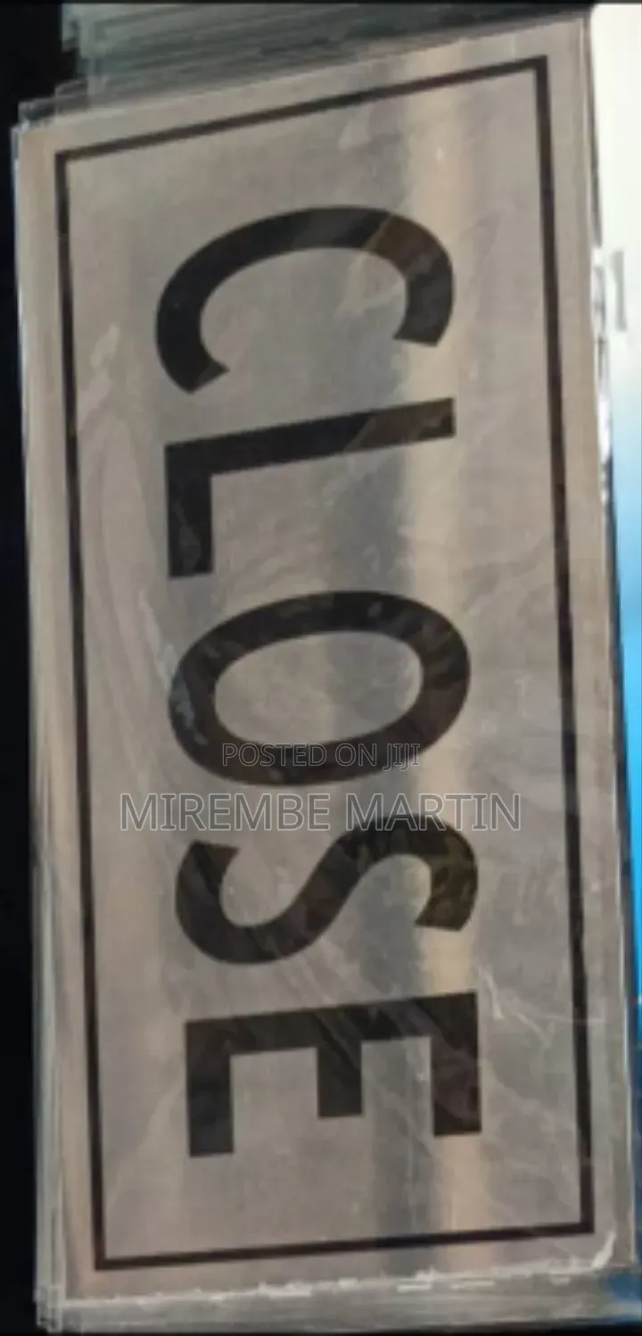 5 Pieces CLOSE  Sign  Self Adhesive Silver  Easy Stick Card Sticker