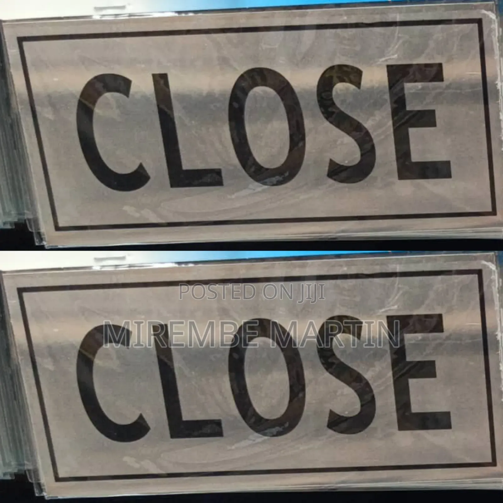 5 Pieces CLOSE  Sign  Self Adhesive Silver  Easy Stick Card Sticker