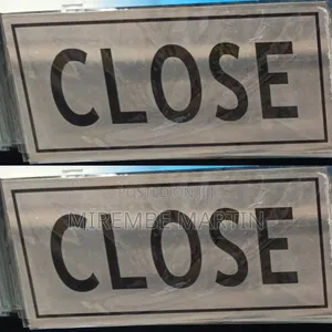 5 Pieces CLOSE  Sign  Self Adhesive Silver  Easy Stick Card Sticker