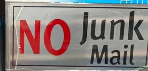 5 Pieces NO JUNK MAIL Sign Self Adhesive Silver Easy Stick Card
