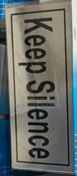5 Pieces KEEP SILENCE  Sign  Self Adhesive Silver  Easy Stick