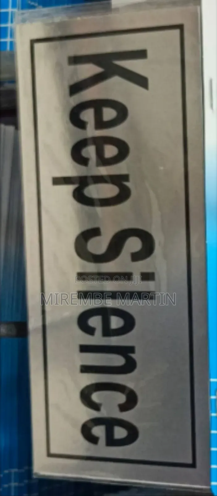 5 Pieces KEEP SILENCE  Sign  Self Adhesive Silver  Easy Stick