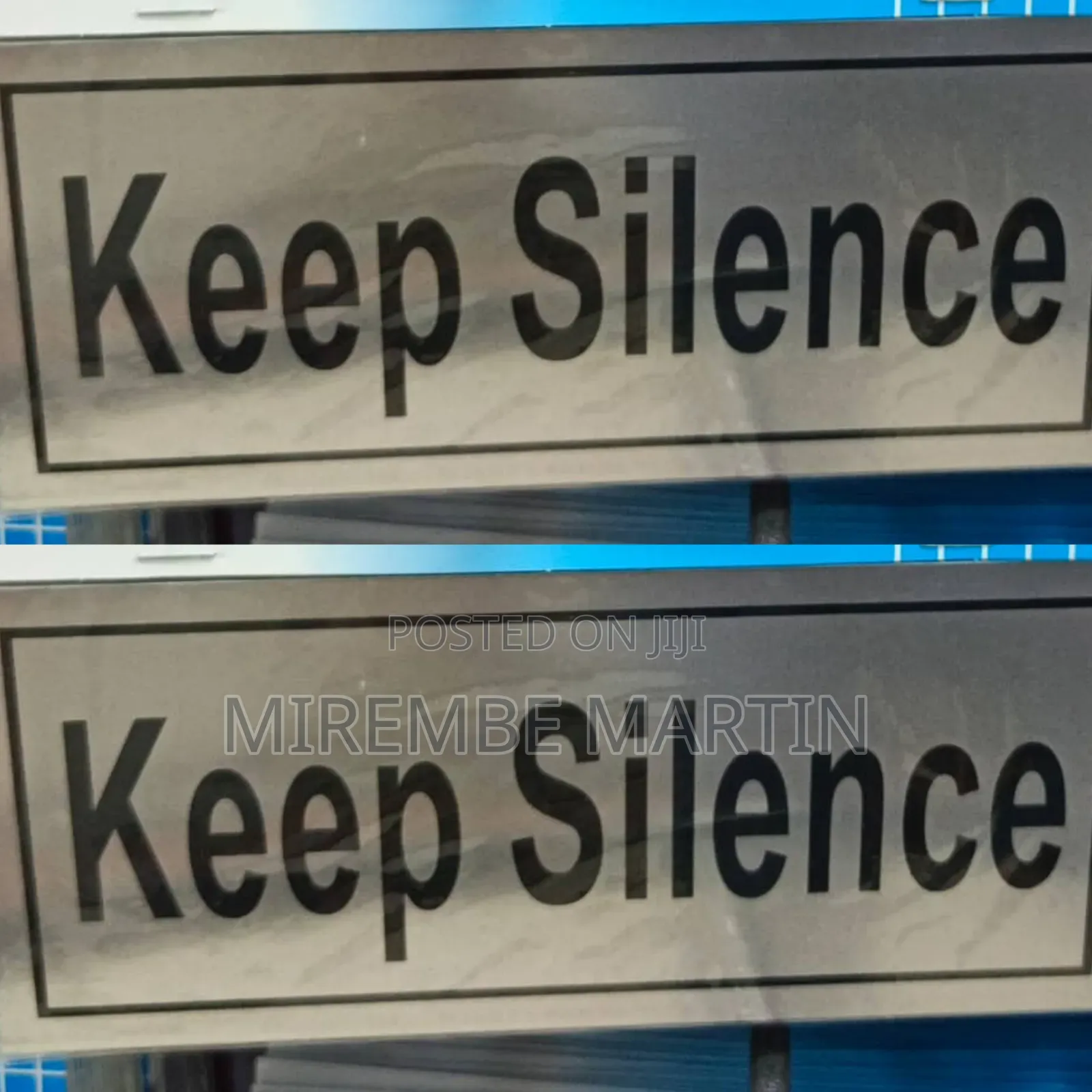 5 Pieces KEEP SILENCE  Sign  Self Adhesive Silver  Easy Stick